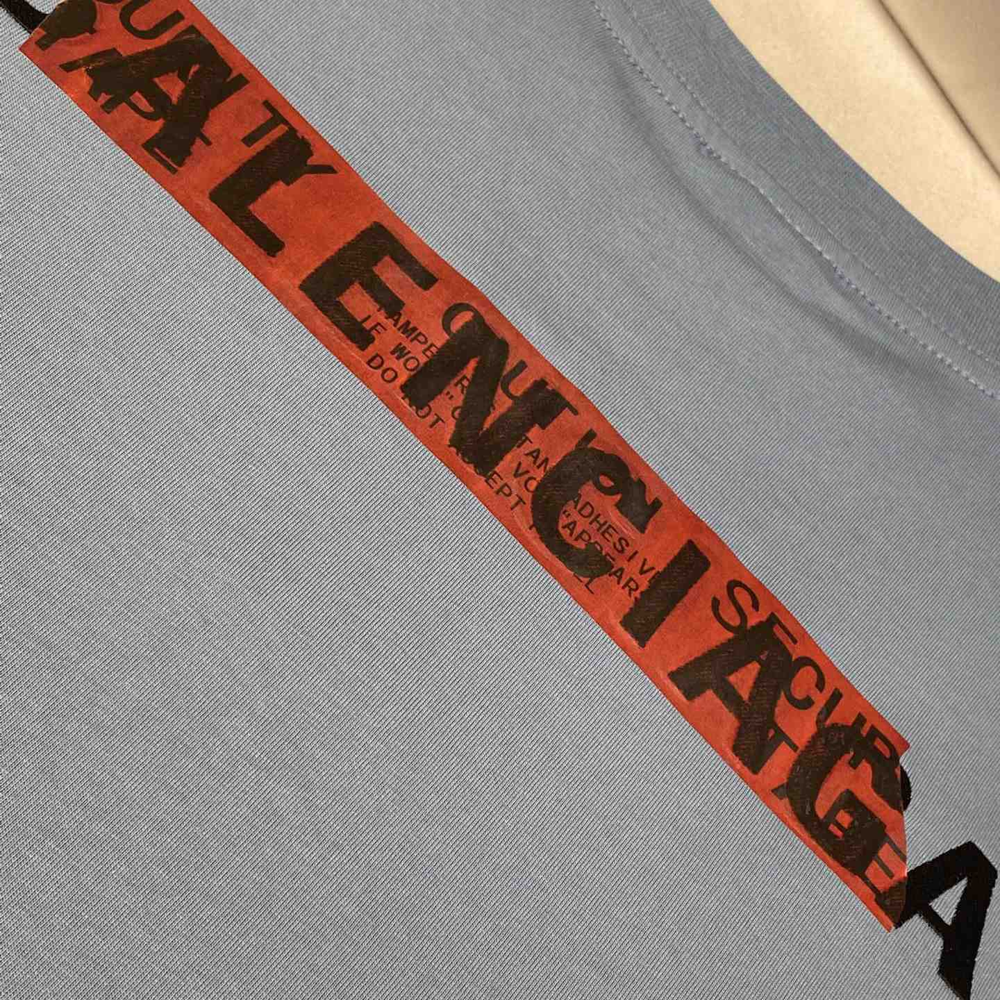 Balenciaga Taped Balenciaga Back T-Shirt Medium Fit In Grey Blue - PerfectKickZ