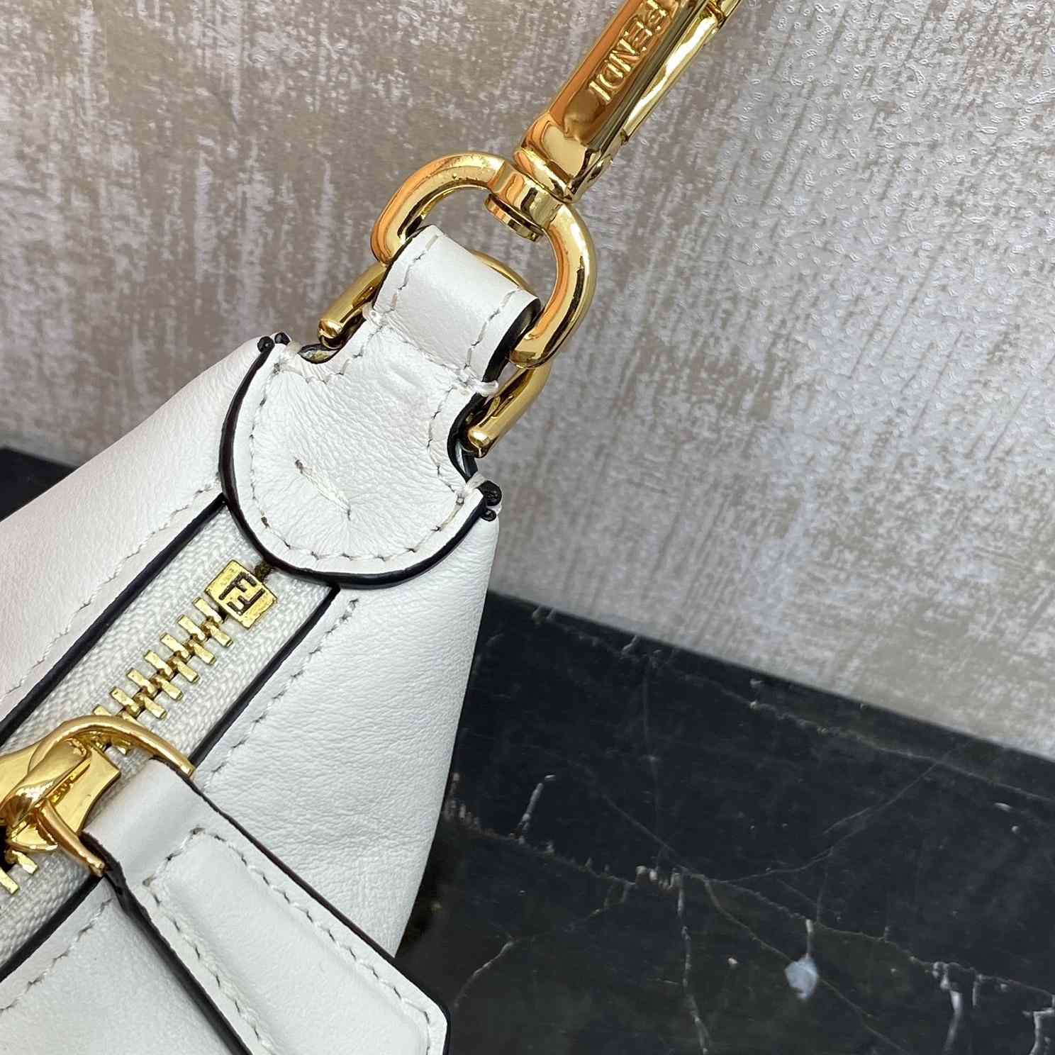 Fendi Fendigraphy Mini White Leather Mini Bag - PerfectKickZ