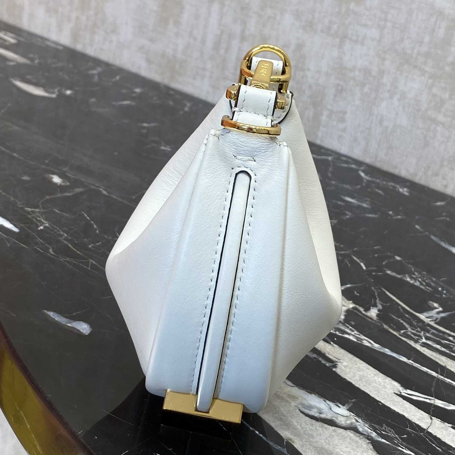 Fendi Fendigraphy Mini White Leather Mini Bag - PerfectKickZ