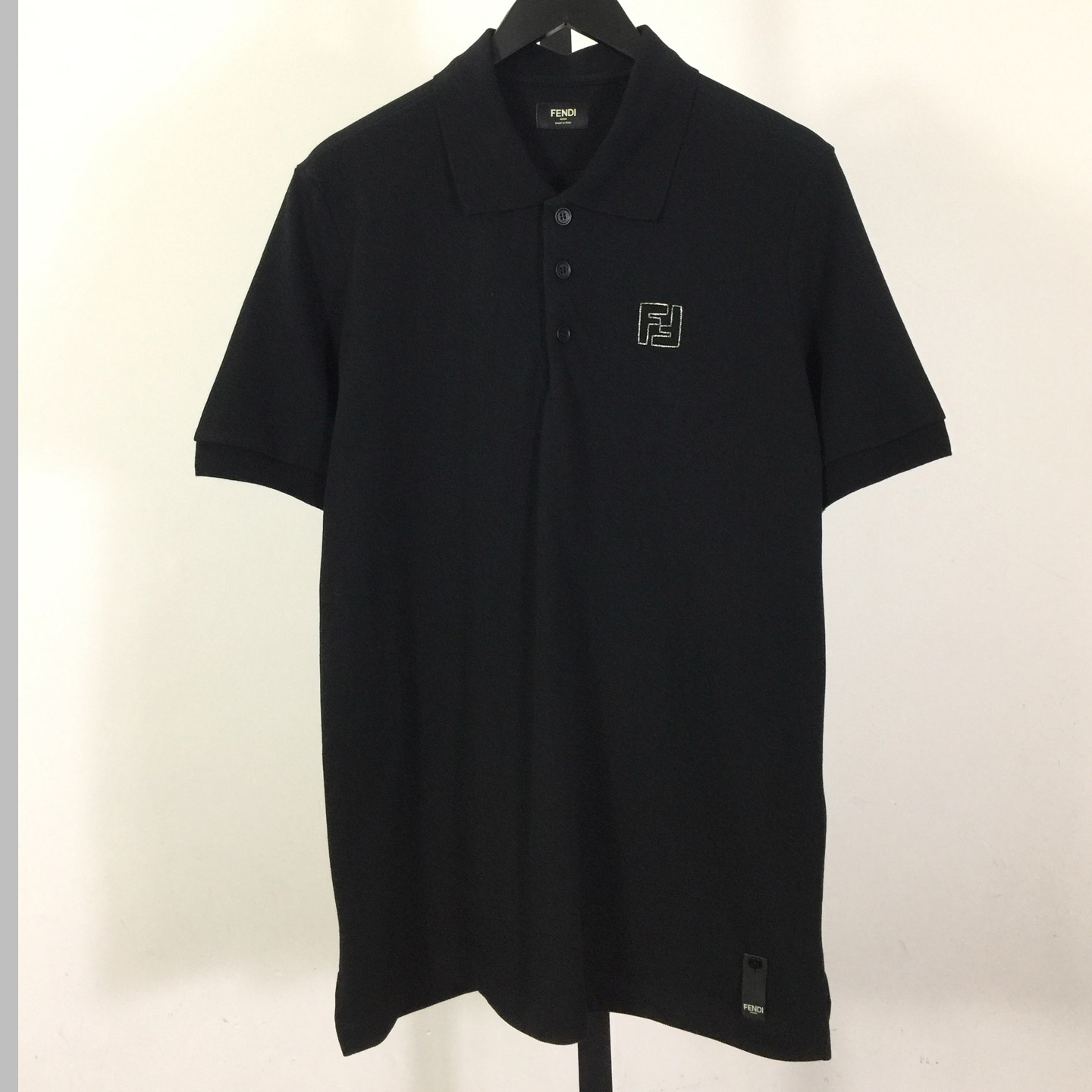 Fendi Black Cotton Polo Shirt - PerfectKickZ
