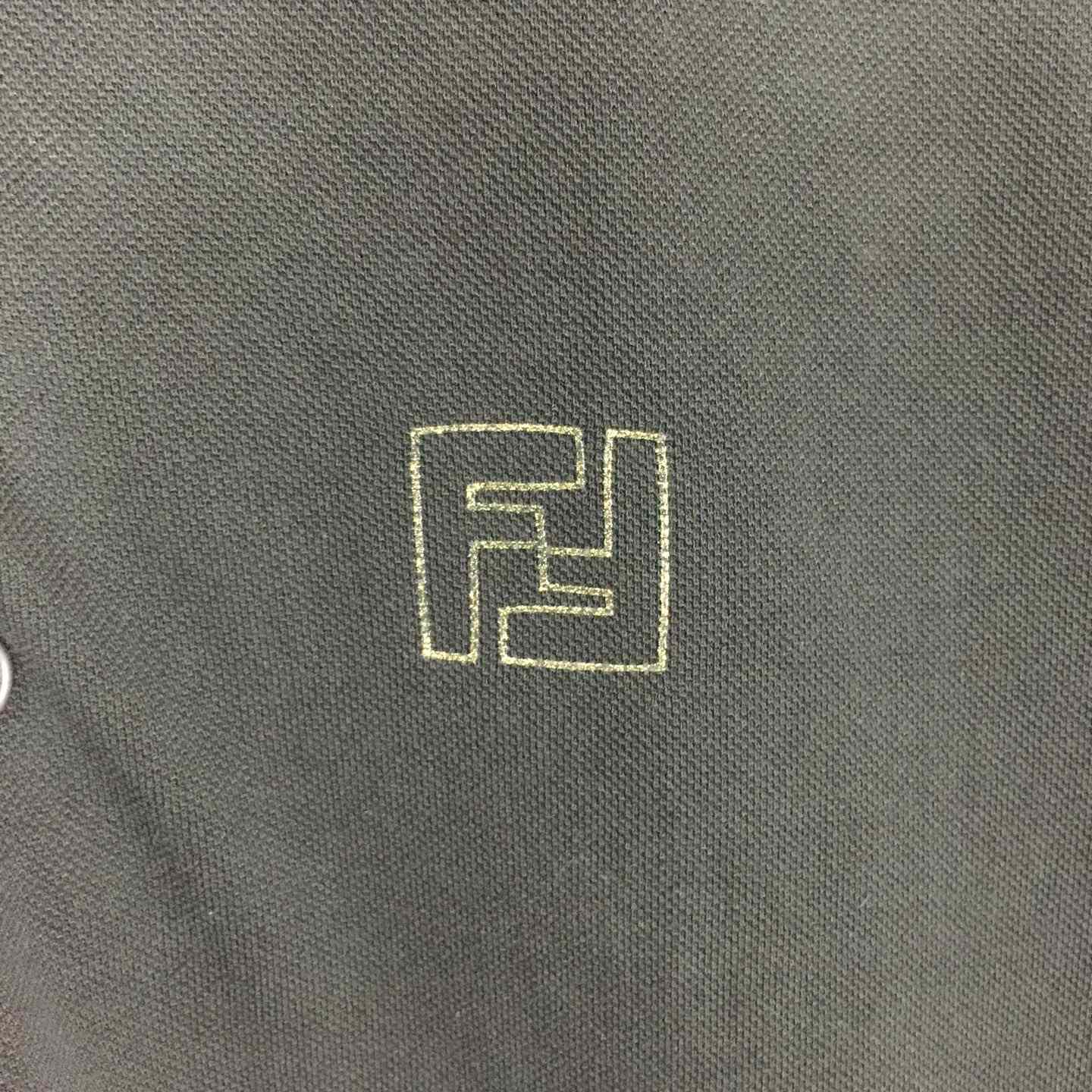 Fendi Black Cotton Polo Shirt - PerfectKickZ