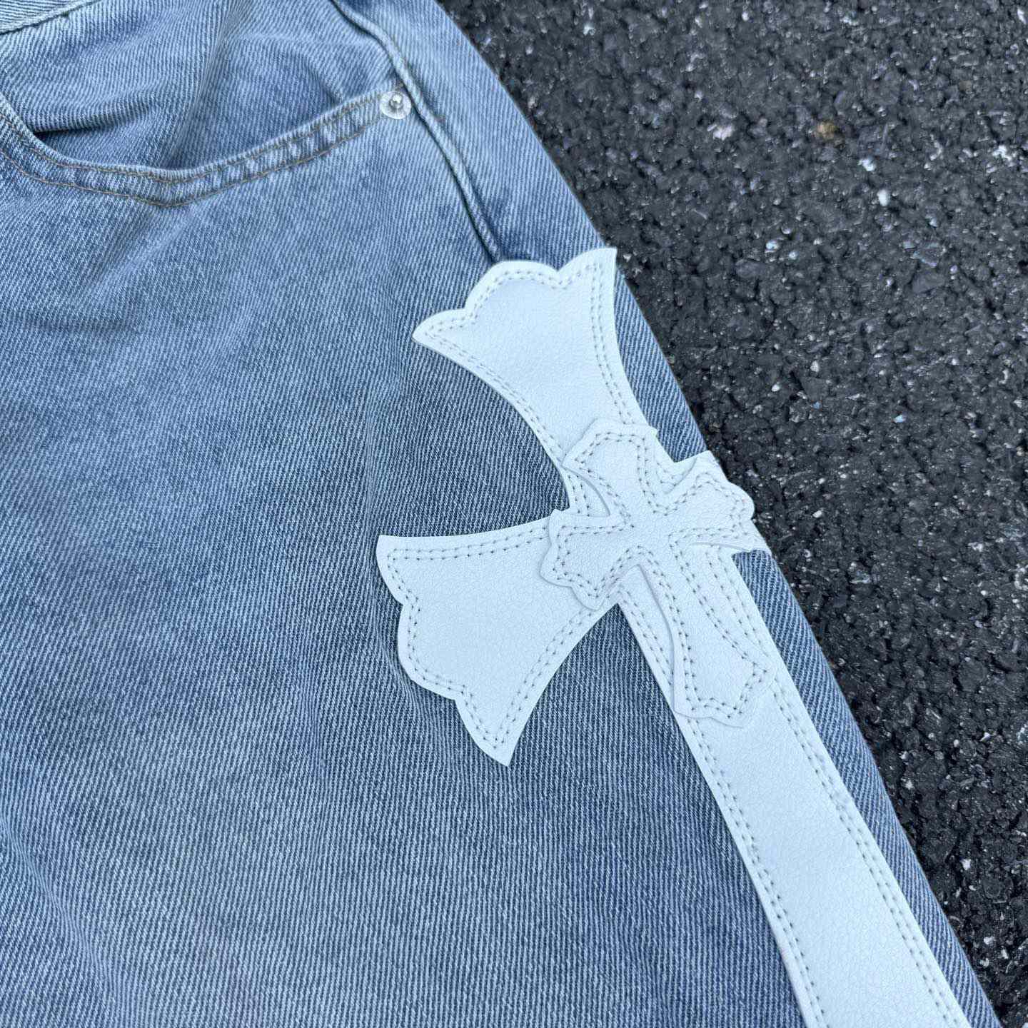 Chrome Hearts x Gallery Dept Cross Patch Flare Denim Jean - PerfectKickZ