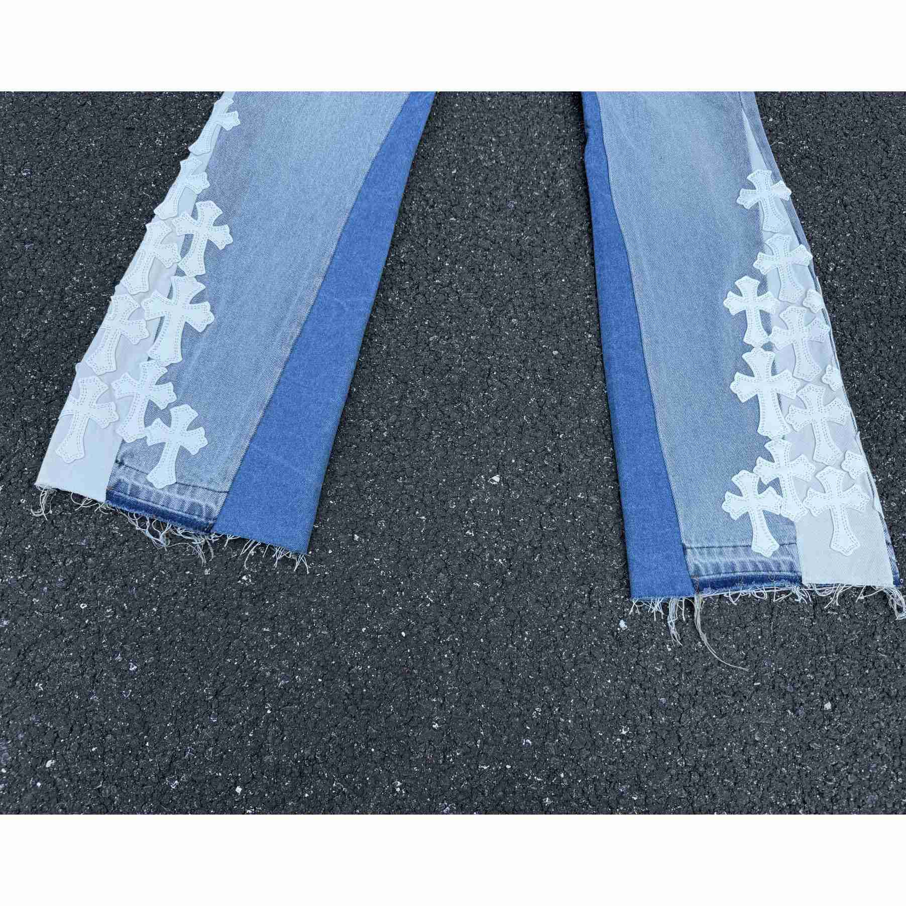 Chrome Hearts x Gallery Dept Cross Patch Flare Denim Jean - PerfectKickZ