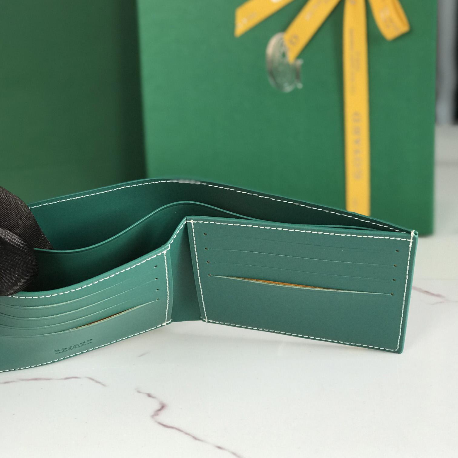 Goyard Short 8 Card Slots Billfold Wallet Green - PerfectKickZ