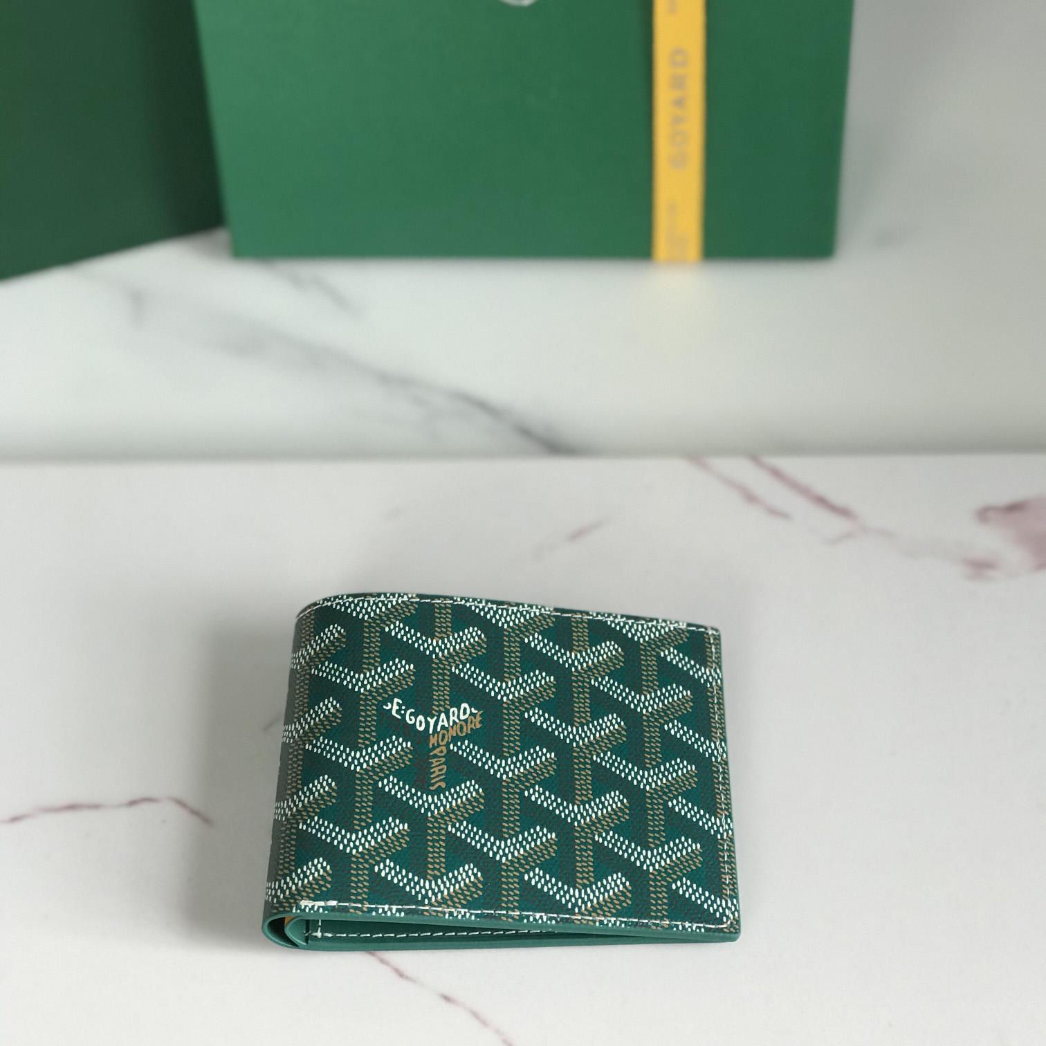 Goyard Short 8 Card Slots Billfold Wallet Green - PerfectKickZ