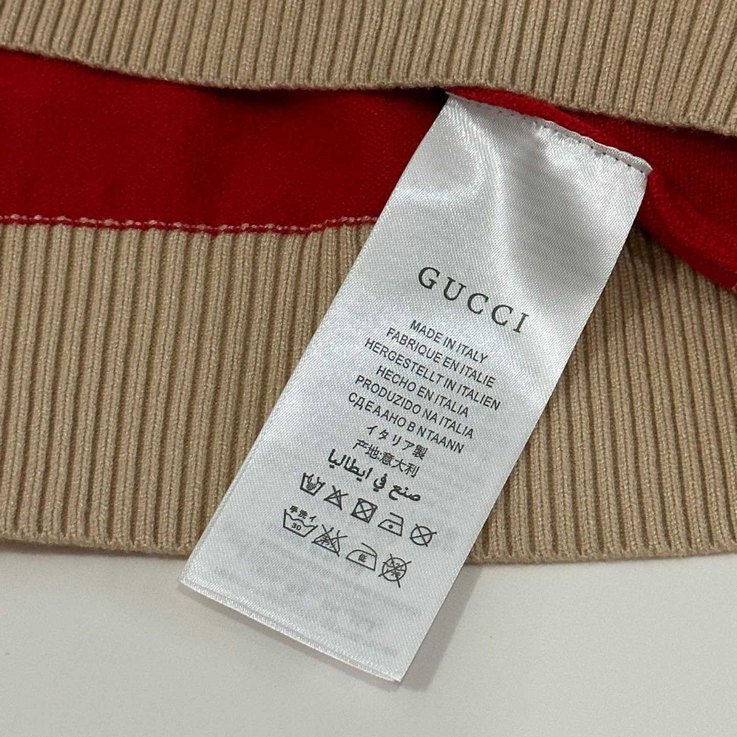 Gucci Logo Embroidered Striped Cotton Half-Placket Sweater - PerfectKickZ