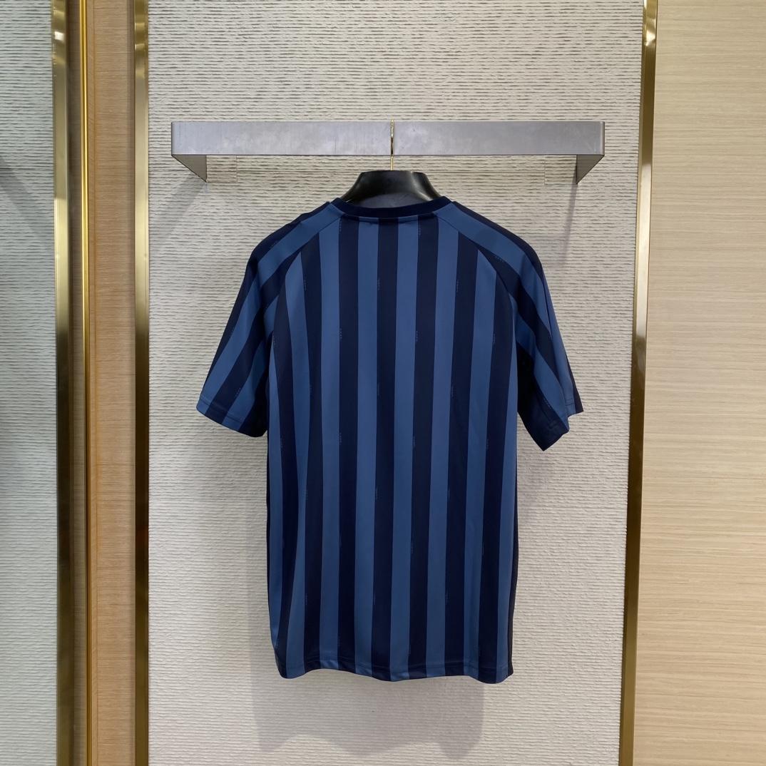 Fendi Blue Pequin Fabric T-shirt - PerfectKickZ