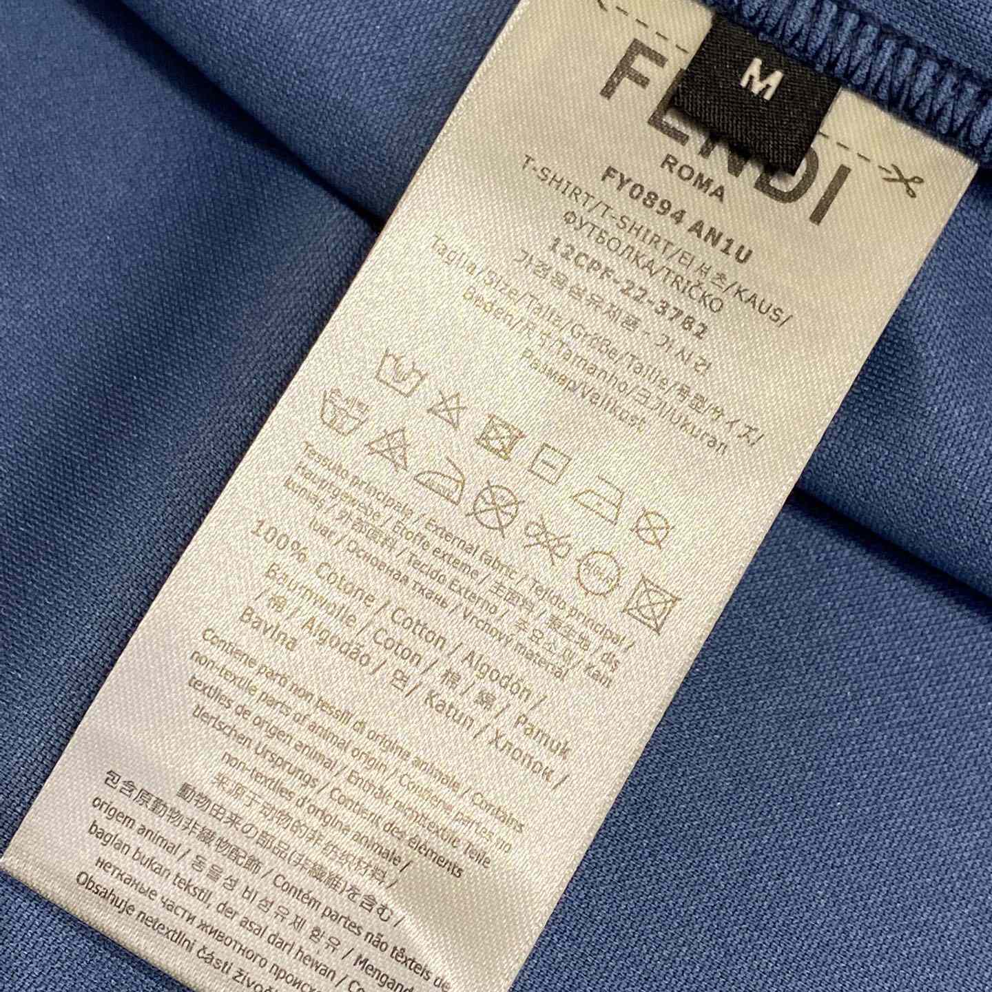 Fendi Blue Pequin Fabric T-shirt - PerfectKickZ