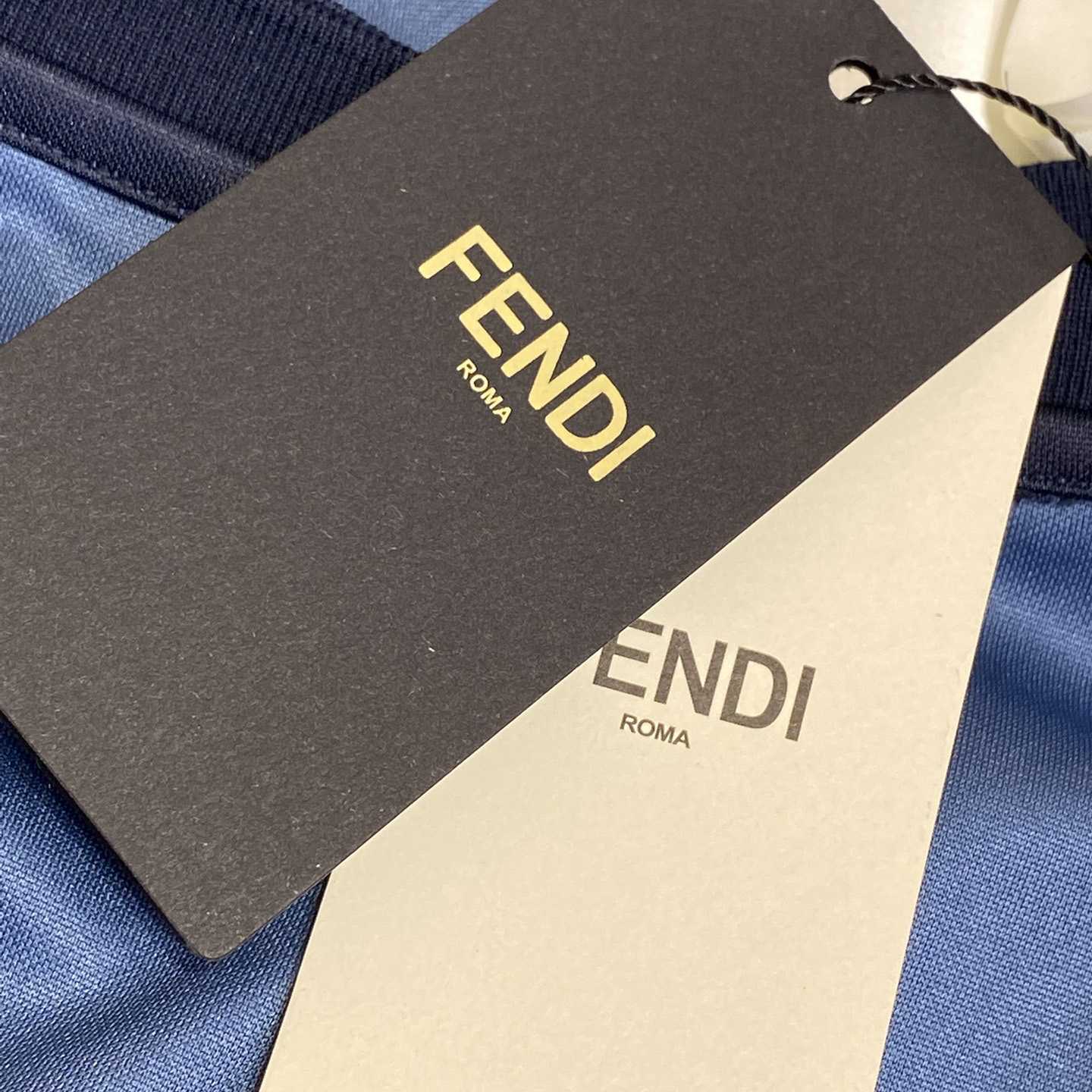 Fendi Blue Pequin Fabric T-shirt - PerfectKickZ