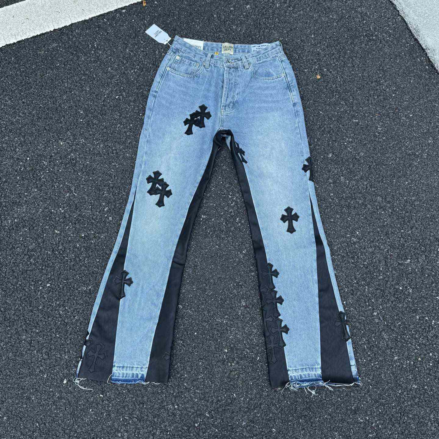 Chrome Hearts x Gallery Dept Cross Patch Flare Denim Jean - PerfectKickZ