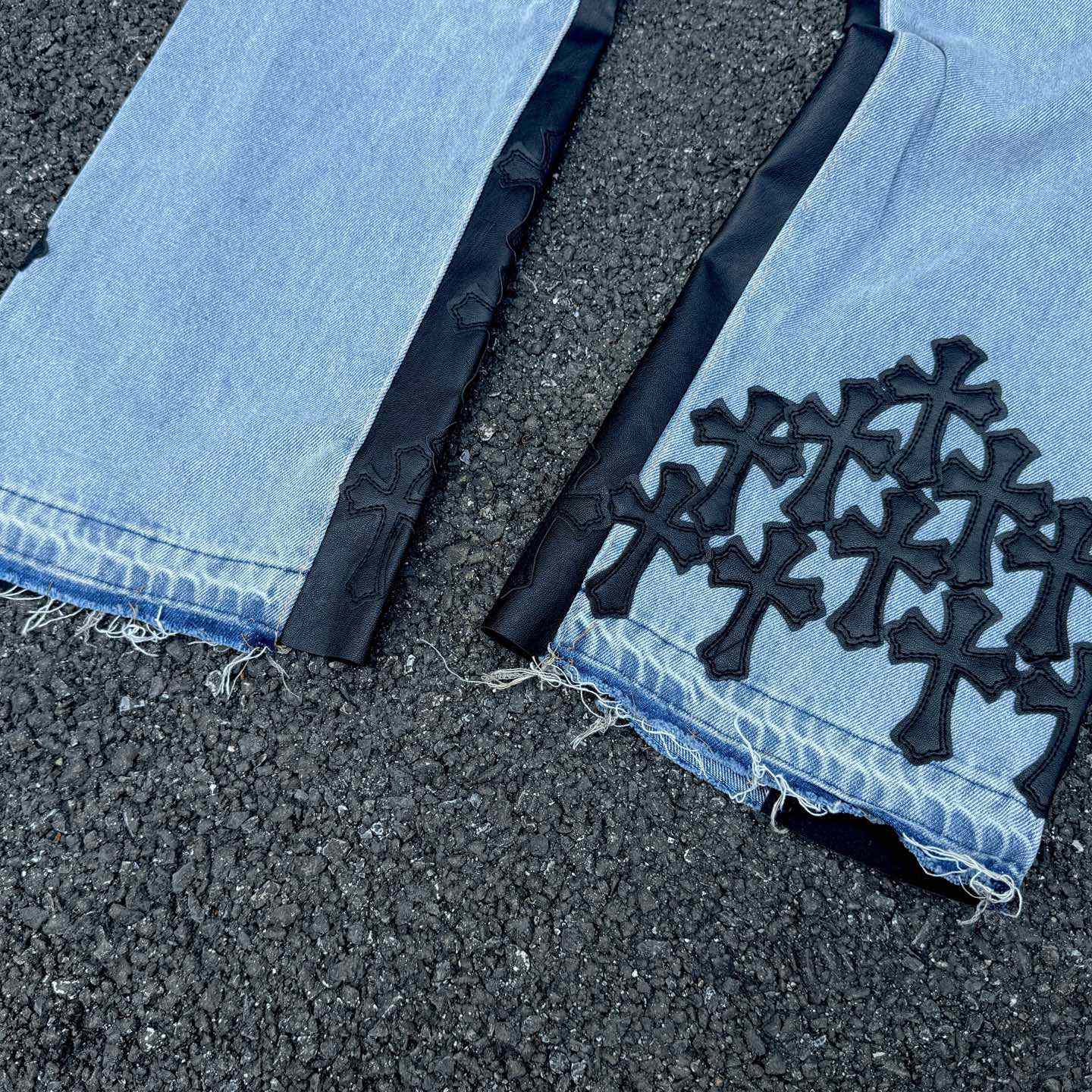 Chrome Hearts x Gallery Dept Cross Patch Flare Denim Jean - PerfectKickZ