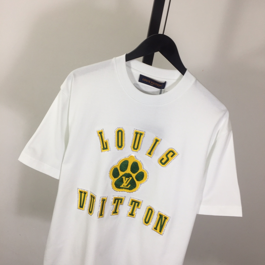 Louis Vuitton Embellished Short-Sleeved Cotton Crewneck - PerfectKickZ