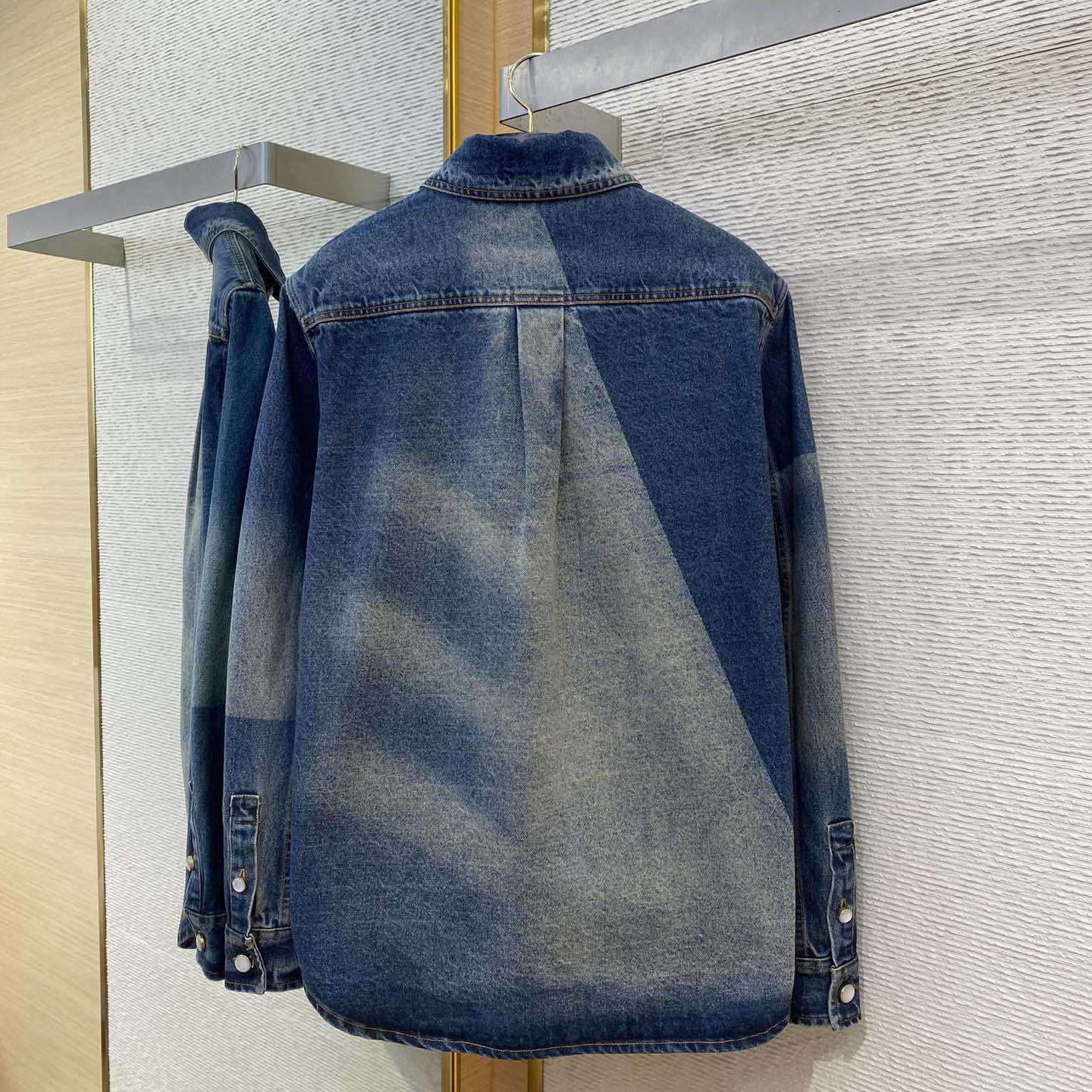 Louis Vuitton Sunfaded Effect Denim Long-Sleeved Shirt   1AHCI4 - PerfectKickZ