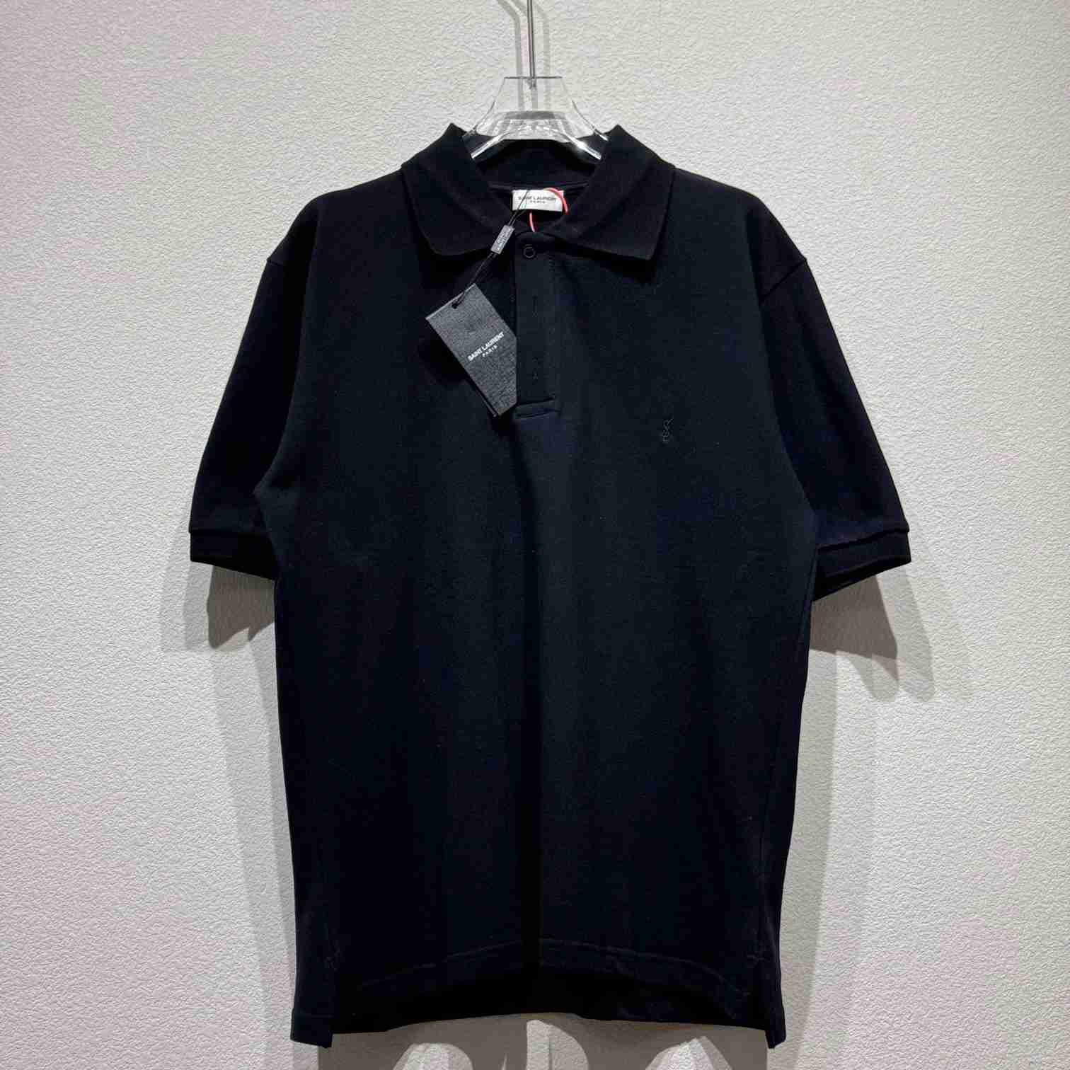 Saint Laurent Cassandre Polo Shirt In Striped Pique - PerfectKickZ