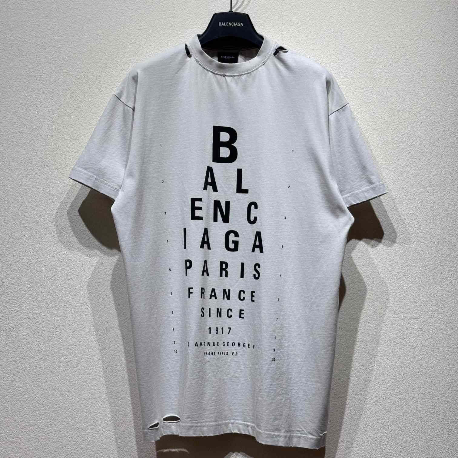 Balenciaga Optical T-Shirt Oversized In White - PerfectKickZ
