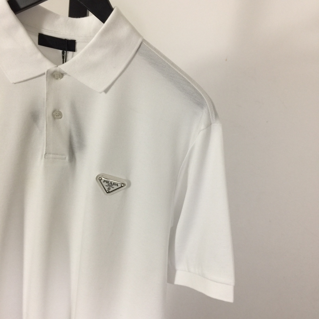 Prada Logo Cotton Polo Shirt - PerfectKickZ