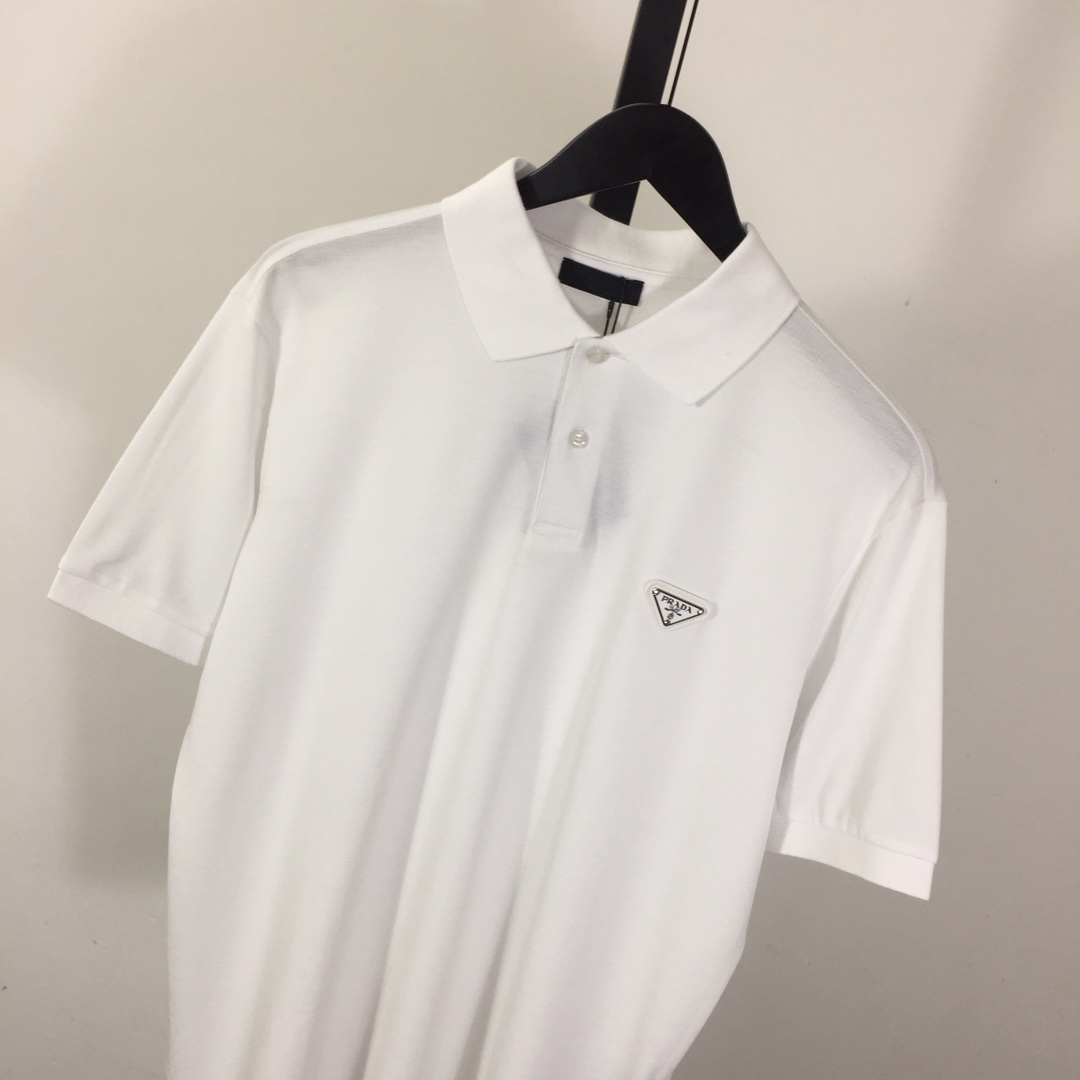 Prada Logo Cotton Polo Shirt - PerfectKickZ