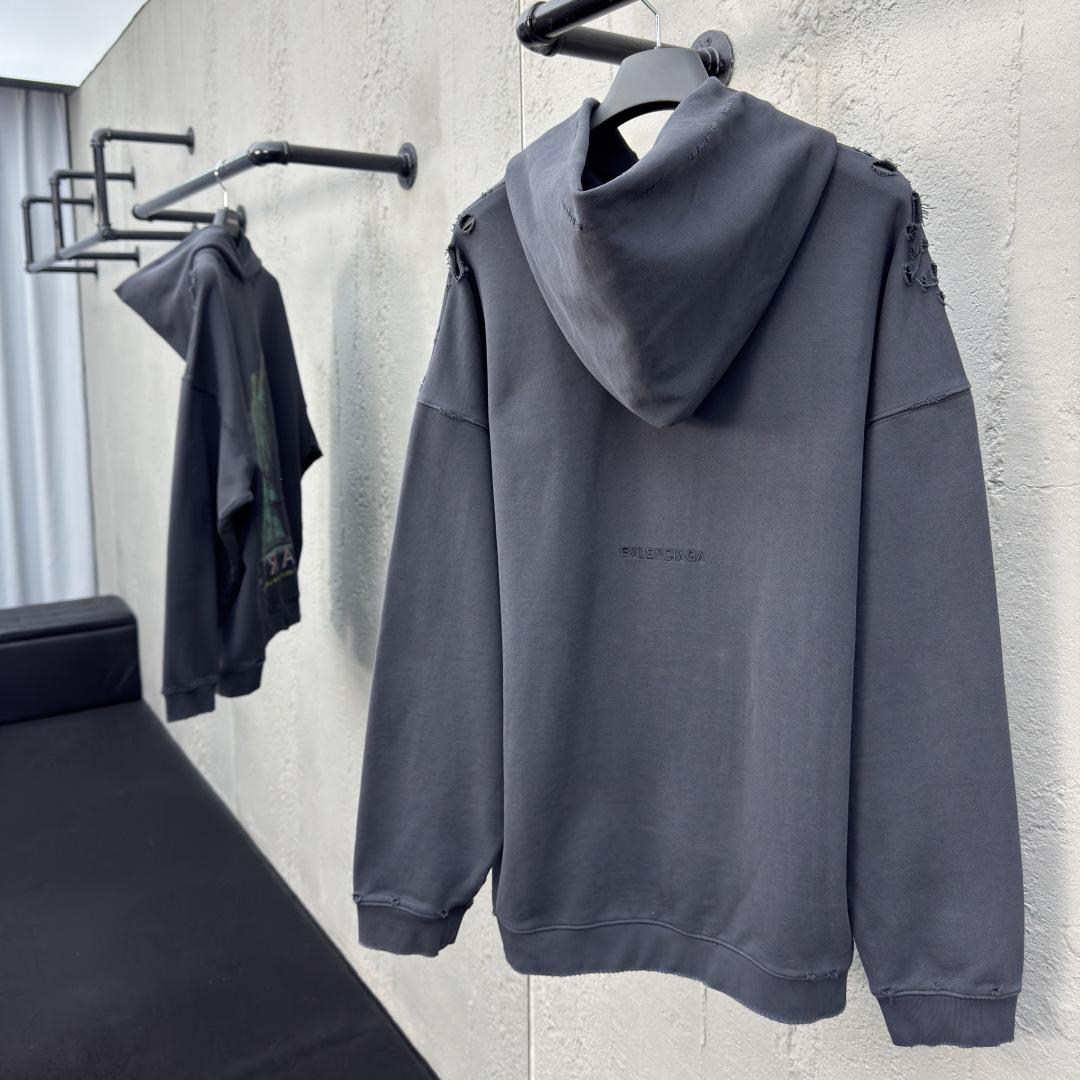 Balenciaga Paris Liberty Distressed Hoodie - PerfectKickZ