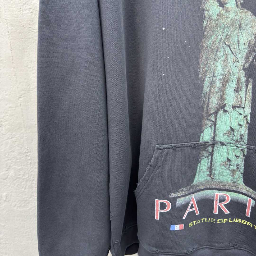 Balenciaga Paris Liberty Distressed Hoodie - PerfectKickZ