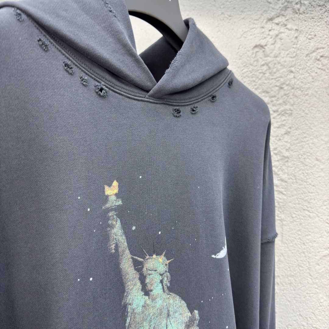 Balenciaga Paris Liberty Distressed Hoodie - PerfectKickZ