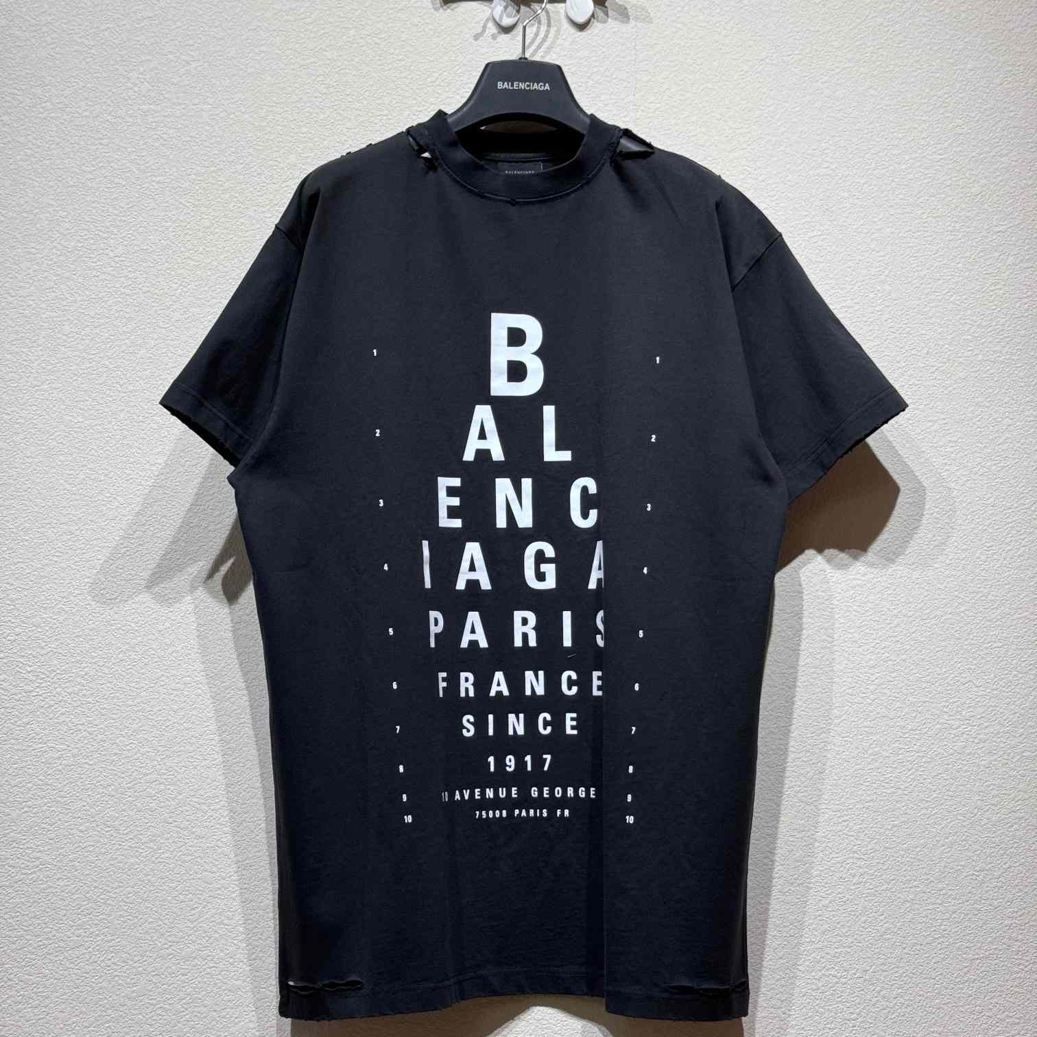 Balenciaga Optical T-Shirt Oversized In Washed Black - PerfectKickZ