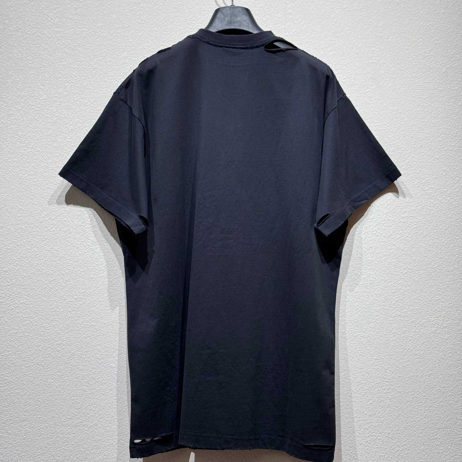 Balenciaga Optical T-Shirt Oversized In Washed Black - PerfectKickZ