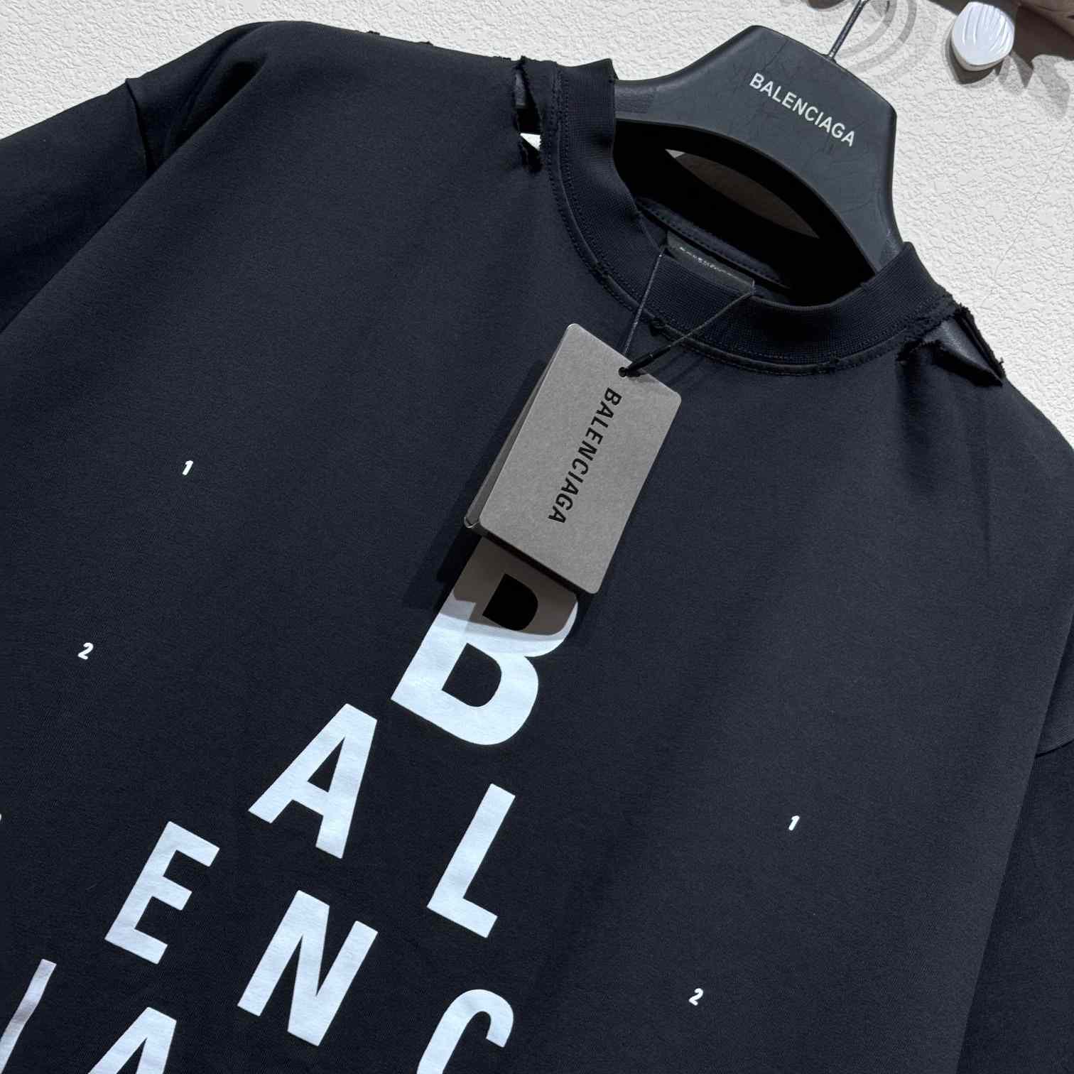 Balenciaga Optical T-Shirt Oversized In Washed Black - PerfectKickZ