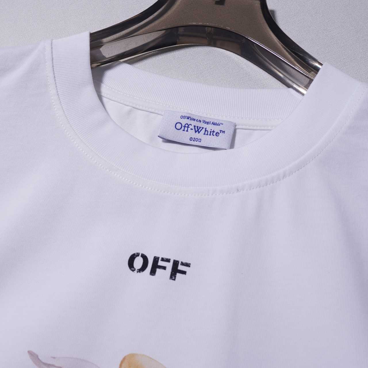 Off White White Car Fresco T-Shirt - PerfectKickZ