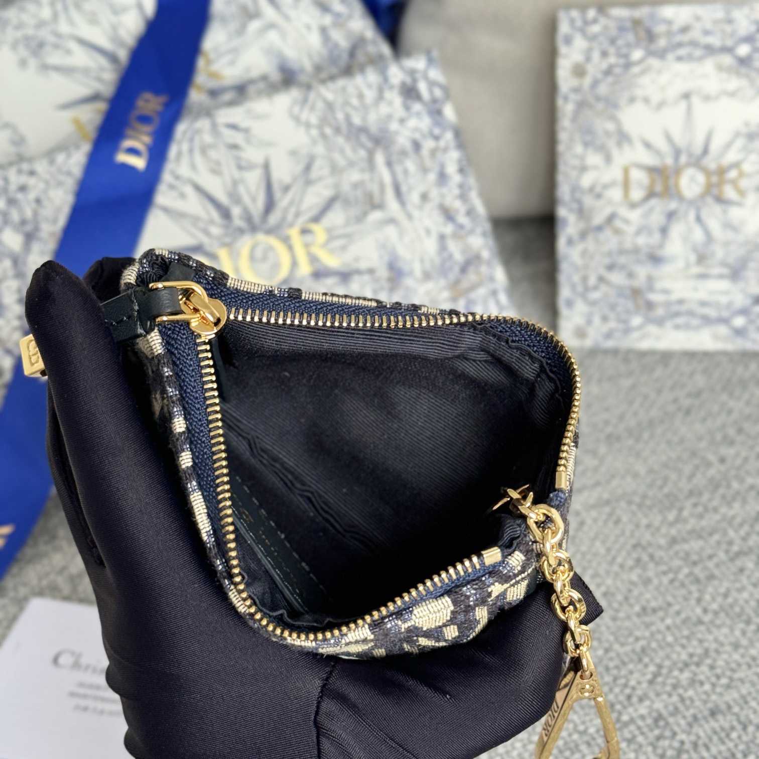Dior 30 Montaigne Glycine Zipped Key Case (14.5*7.6cm) - 