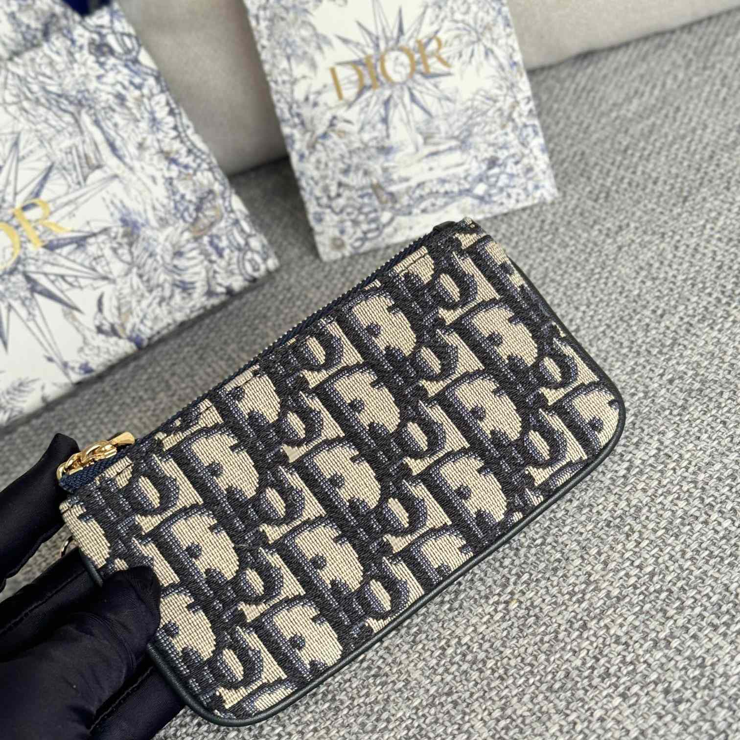 Dior 30 Montaigne Glycine Zipped Key Case (14.5*7.6cm) - PerfectKickZ