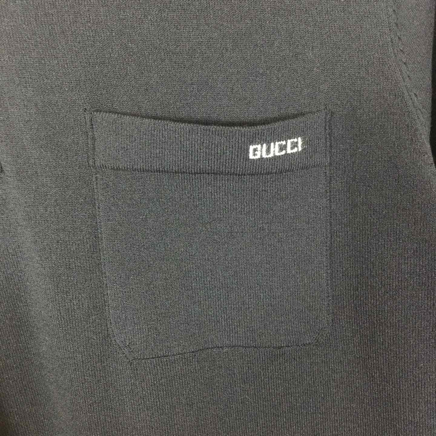 Gucci Fine Wool Knit Polo Top With Intarsia  - PerfectKickZ