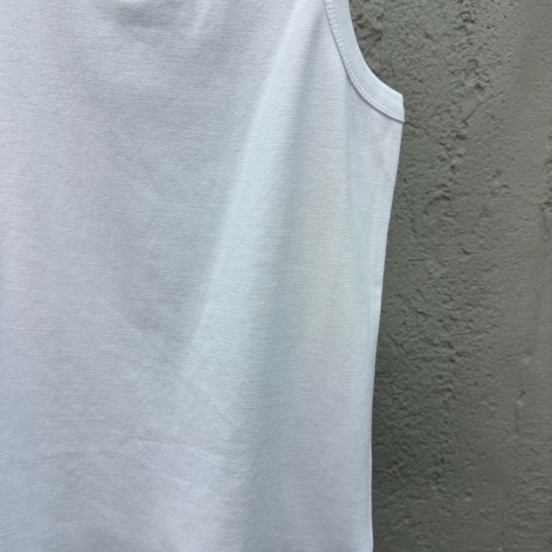 Prada Cotton Tank Top With Enamel Logo - PerfectKickZ