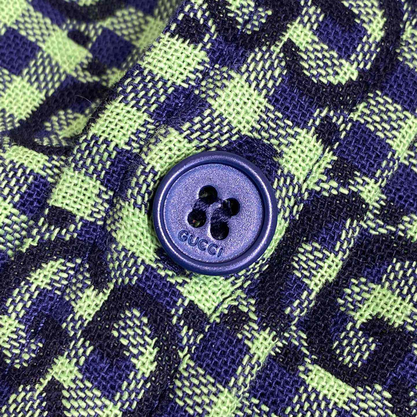 Gucci GG Gingham Cotton Wool Jacket - PerfectKickZ