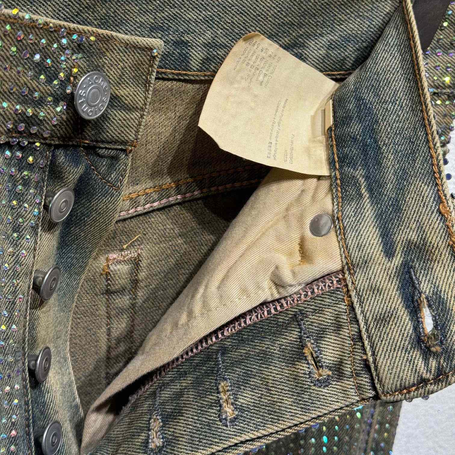 Acne Studios Loose Fit Crystal Studs Jeans - PerfectKickZ
