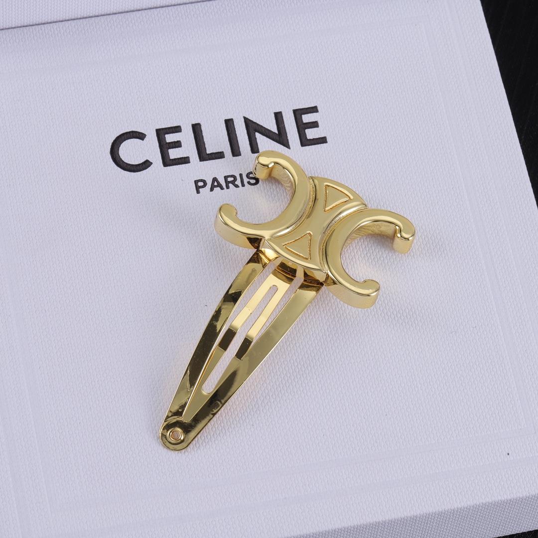 Celine Hair Clips In Brass With Gold Finish And Steel - PerfectKickZ