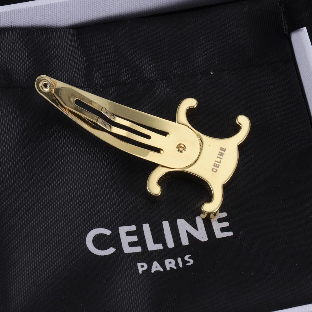 Celine Hair Clips In Brass With Gold Finish And Steel - PerfectKickZ
