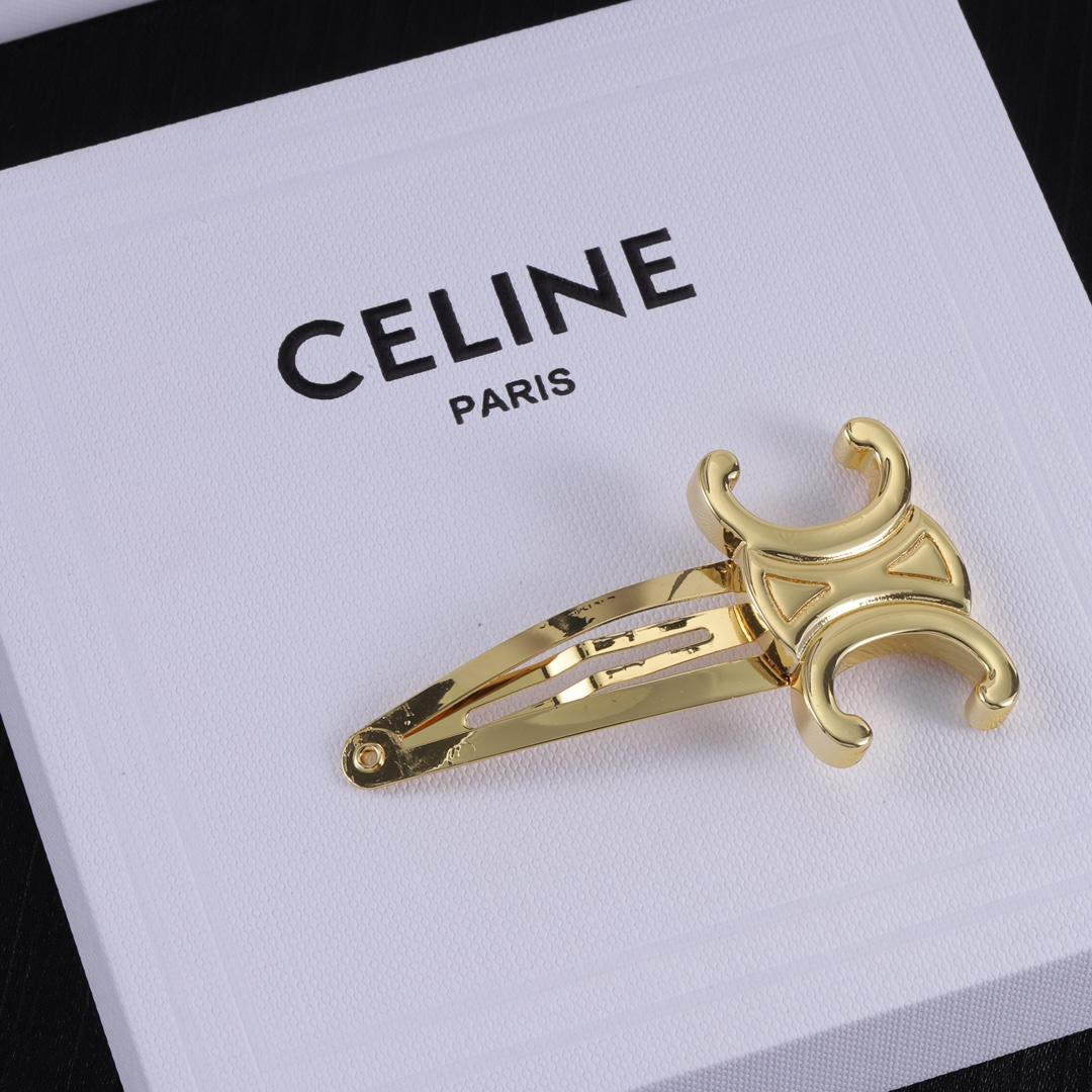 Celine Hair Clips In Brass With Gold Finish And Steel - PerfectKickZ