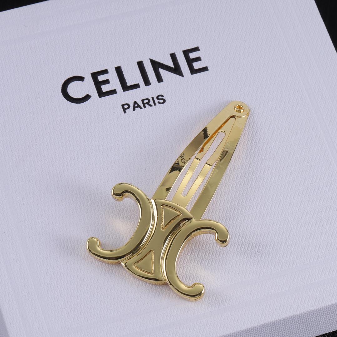 Celine Hair Clips In Brass With Gold Finish And Steel - PerfectKickZ