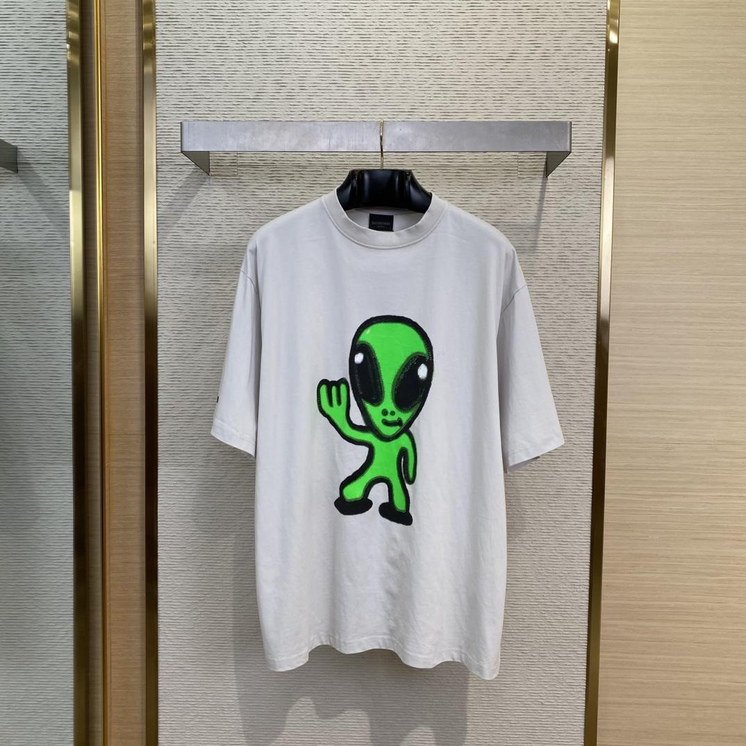 Balenciaga Hi There + Dripley T-Shirt Medium Fit In Dirty White - PerfectKickZ