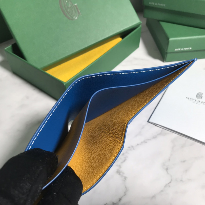 Goyard Short 8 Card Slots Billfold Wallet Blue - PerfectKickZ