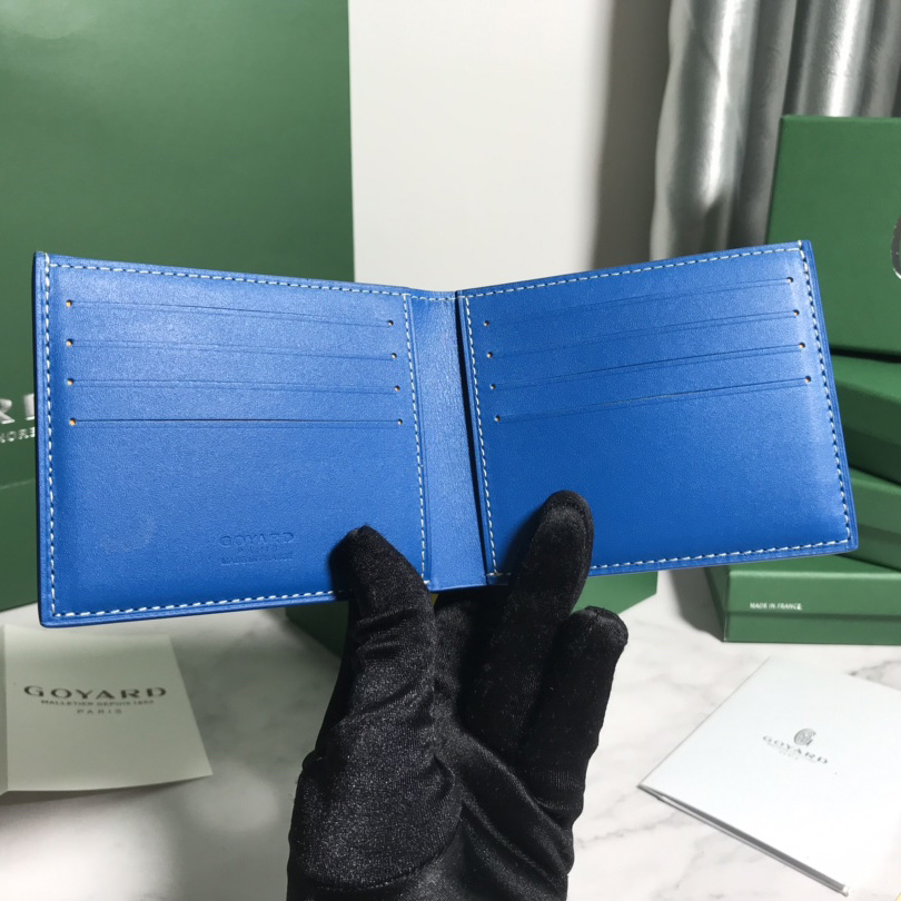 Goyard Short 8 Card Slots Billfold Wallet Blue - PerfectKickZ