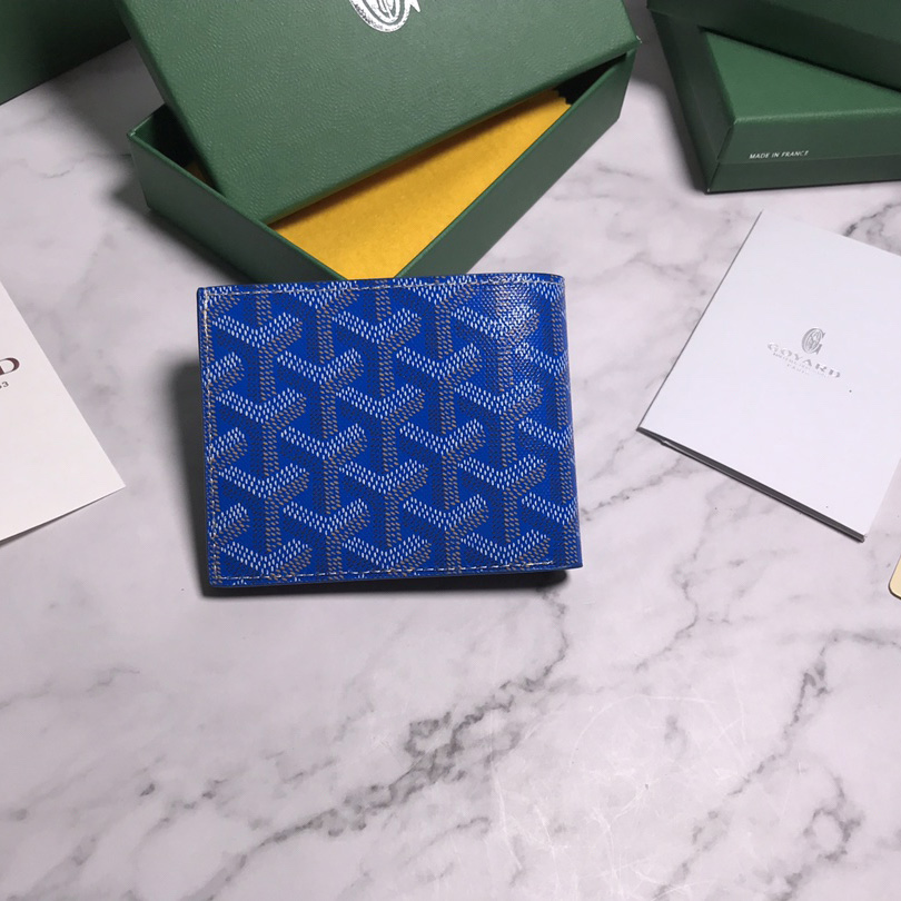 Goyard Short 8 Card Slots Billfold Wallet Blue - PerfectKickZ