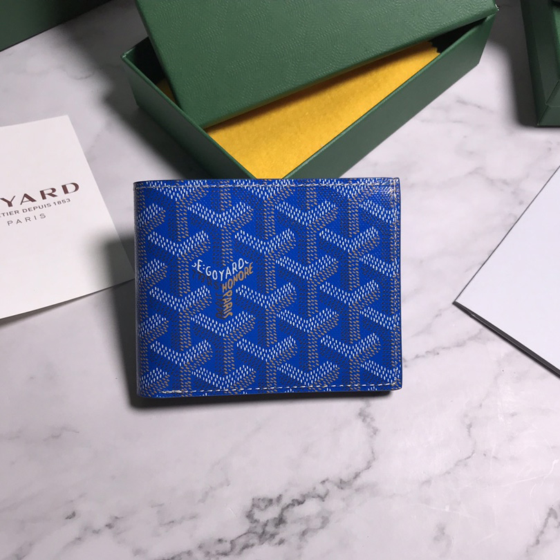 Goyard Short 8 Card Slots Billfold Wallet Blue - PerfectKickZ