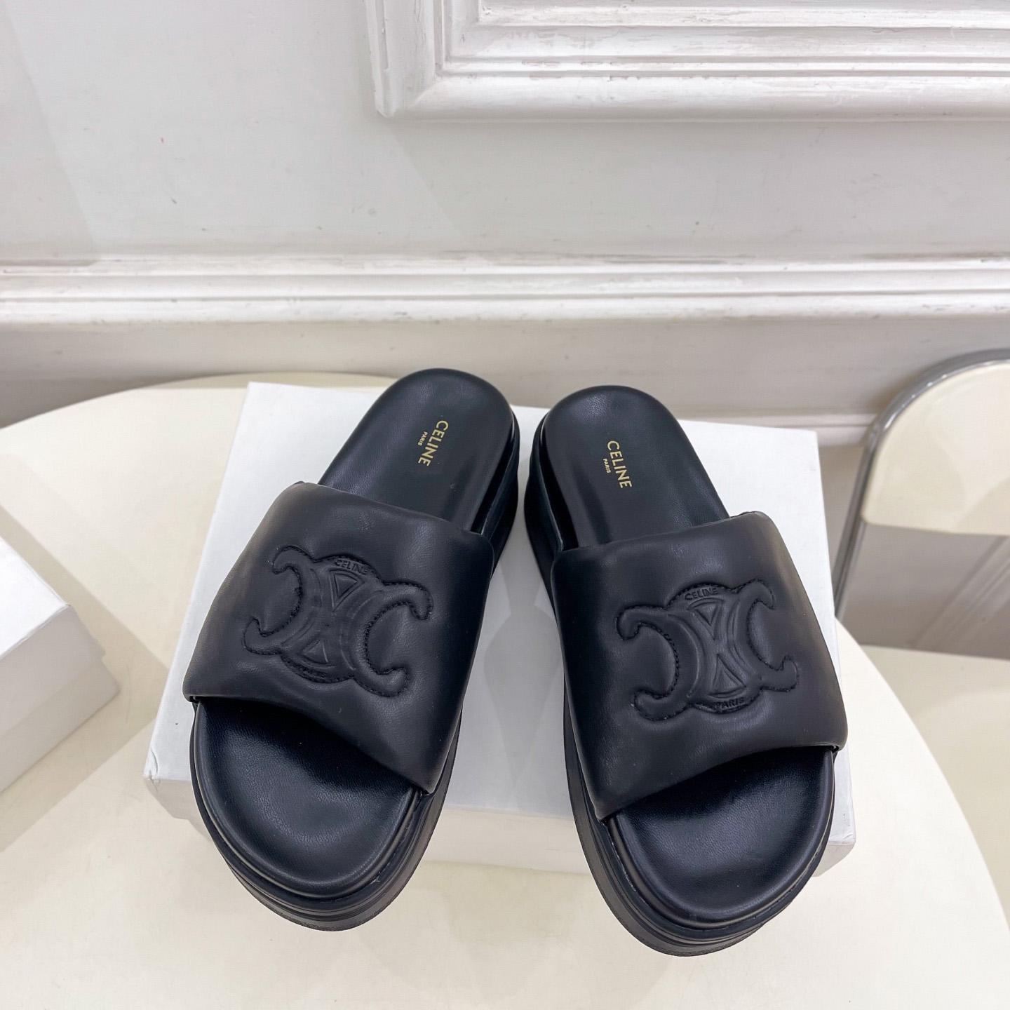 Celine Block Slide With Triomphe In Lambskin - PerfectKickZ