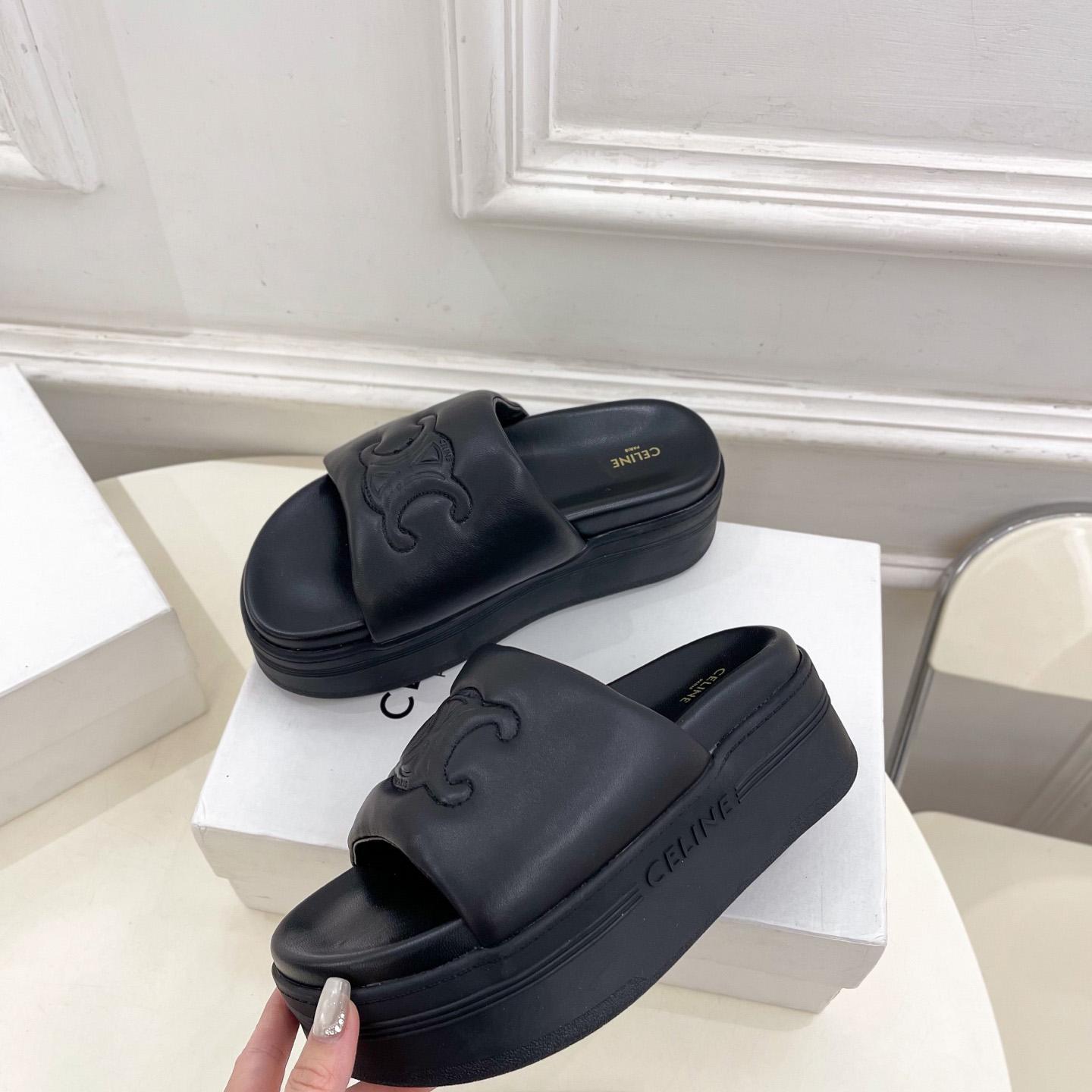 Celine Block Slide With Triomphe In Lambskin - PerfectKickZ