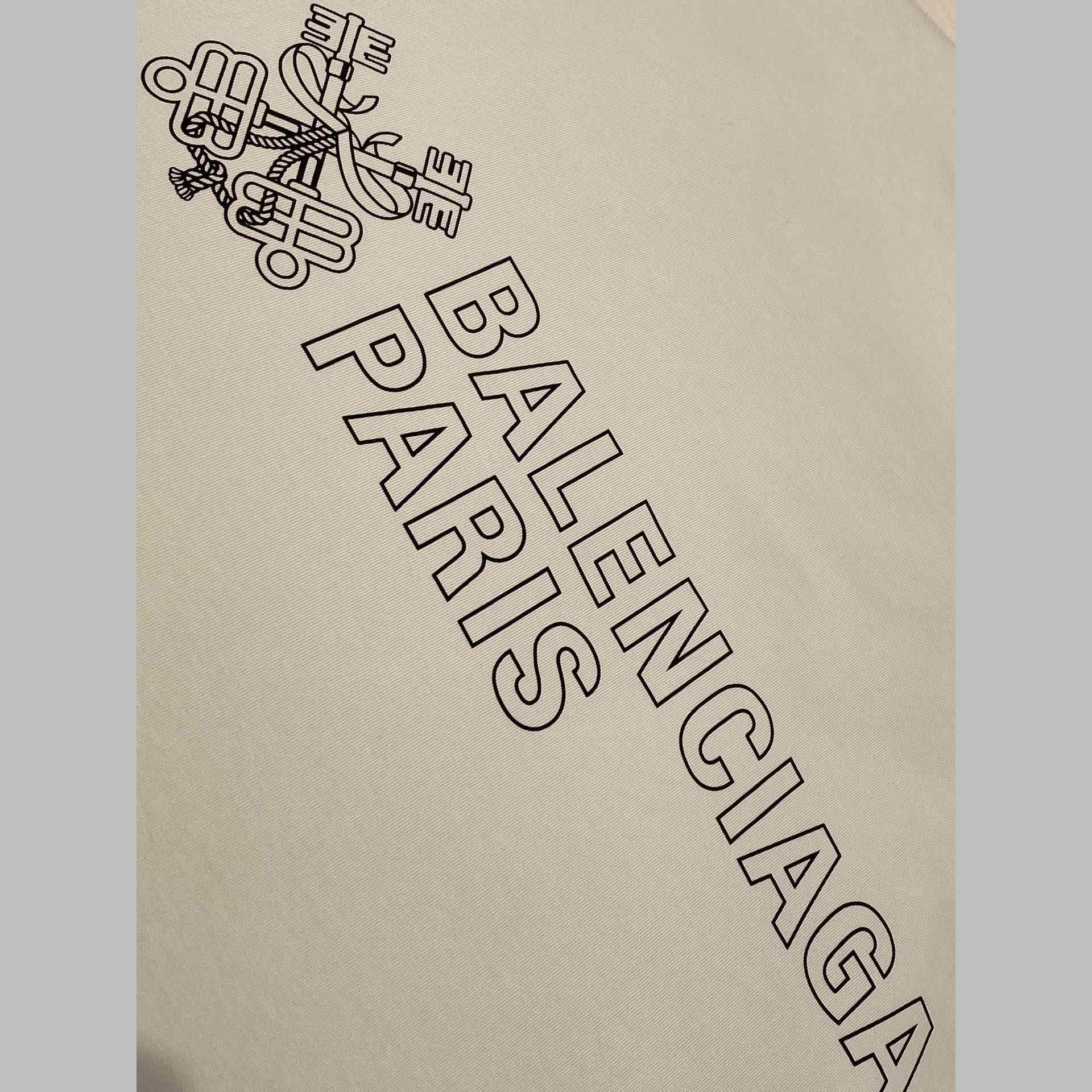 Balenciaga Men's White Oversized Key Crest T-Shirt - PerfectKickZ