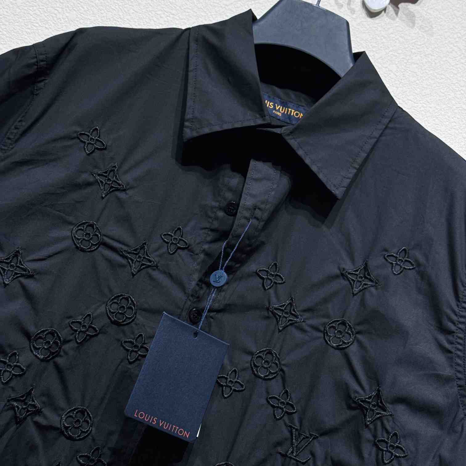 Louis Vuitton Monogram Flowers Embroidered Short-Sleeved Shirt   - PerfectKickZ