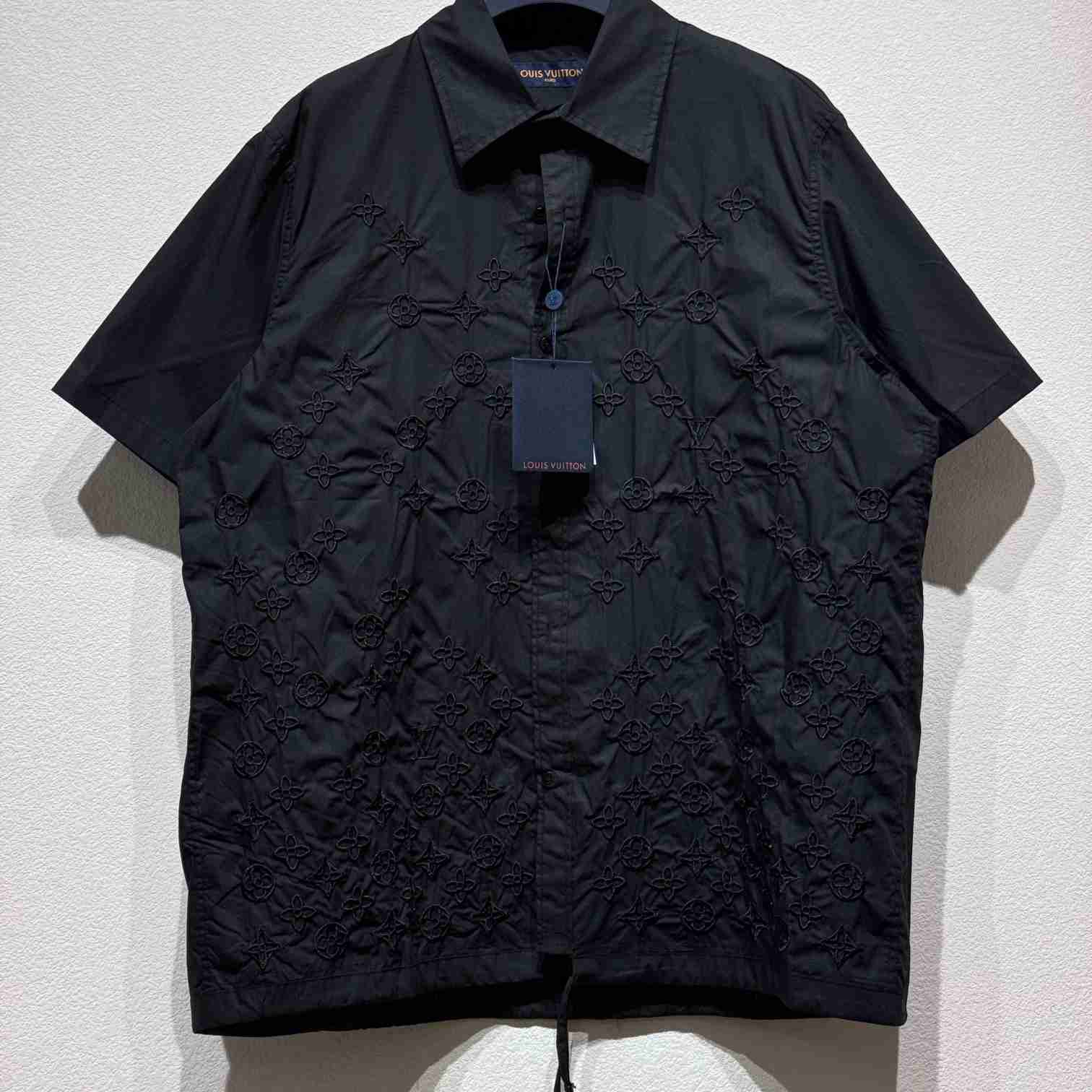 Louis Vuitton Monogram Flowers Embroidered Short-Sleeved Shirt   - PerfectKickZ