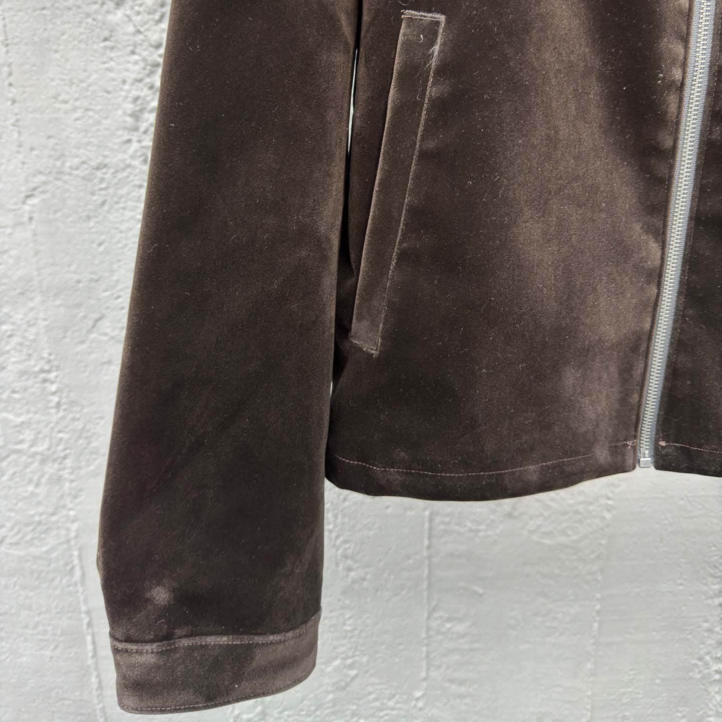 Prada Triangle-logo Velvet Blouson Jacket - PerfectKickZ