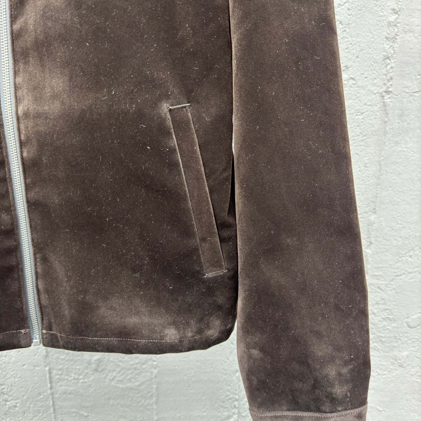 Prada Triangle-logo Velvet Blouson Jacket - PerfectKickZ